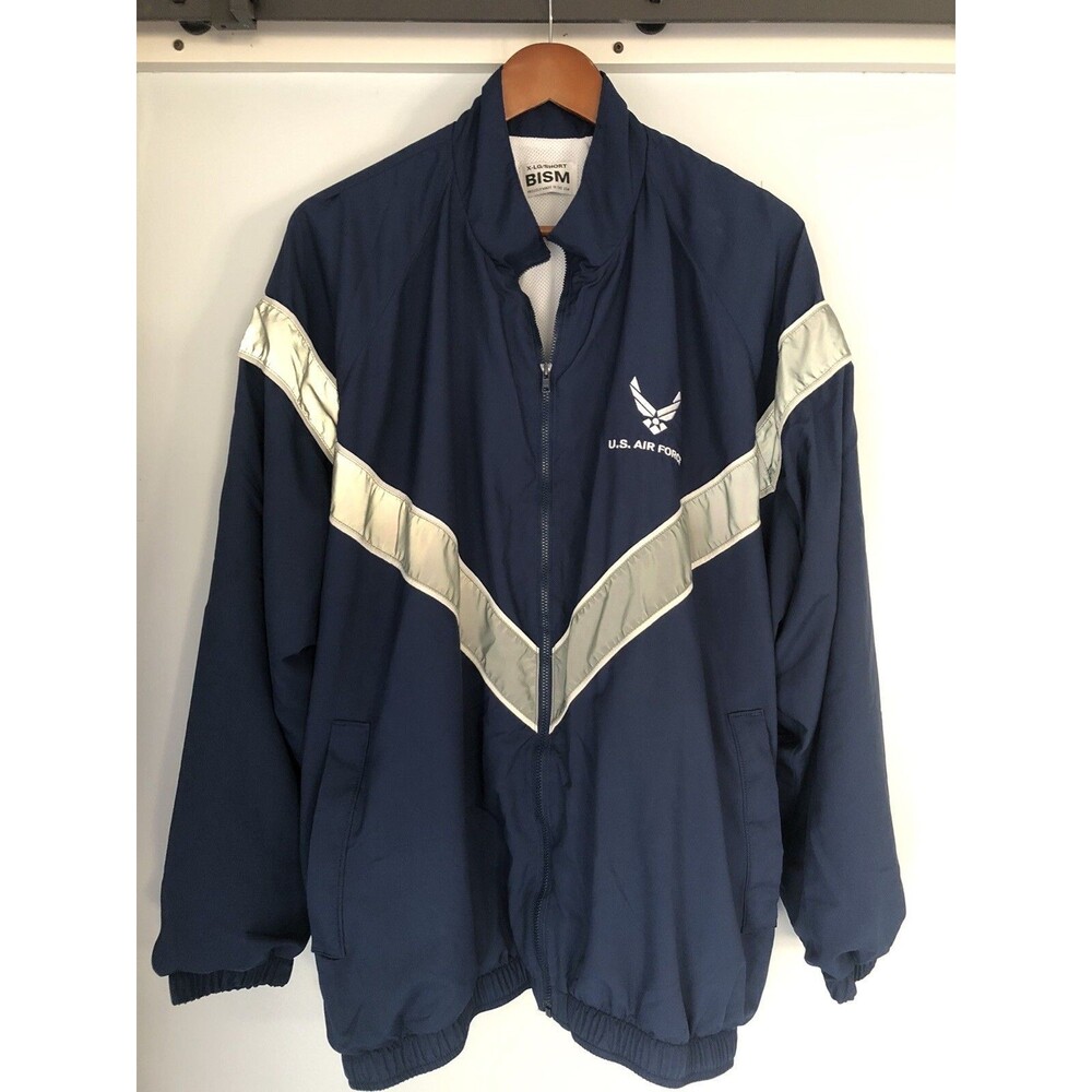 BISM US Air Force Wind Breaker Zippered Front Pockets XL/Short Made in USA EUC